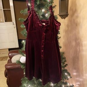 Urban outfitters- burgundy velvet romper!